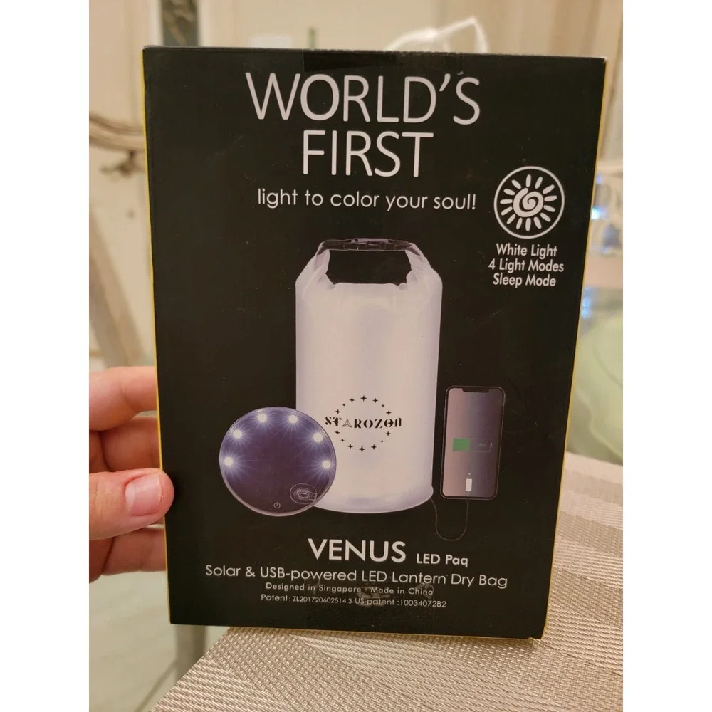 3-in-1 Solar Lantern and Phone Charger and Waterproof Dry Bag -Portable Foldable